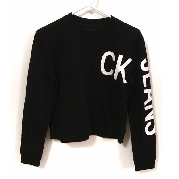 Calvin Klein Tops - Calvin Klein Jeans Black Crop Sweatshirt S